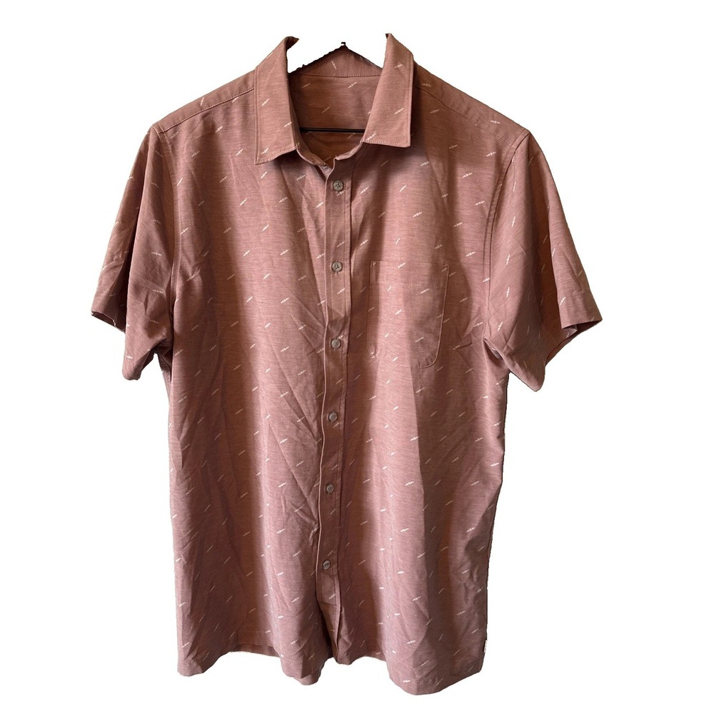 Vuori Maroon Short Sleeve Bridge Mens Casual Button Down Shirt V184 L